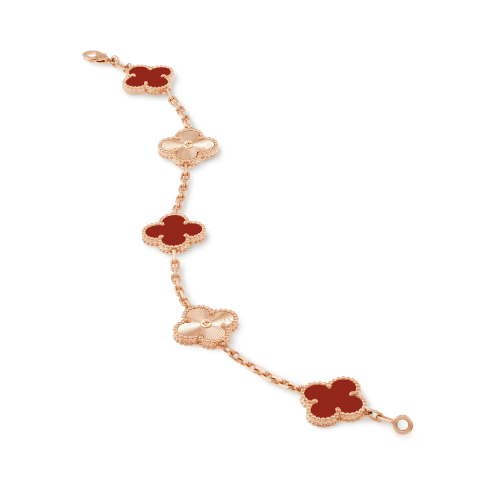 DELUXE FOUR LEAF CLOVER BRACELET | RUBY